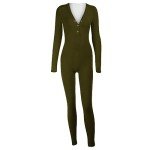 Sexy Deep V Neck Women's Pajamas with Butt Flap