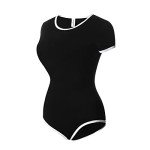 Black Short Sleeve Women’s Onesie Pajamas – XL