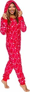 Slim Red Heart Pajamas - Women's Black Onesie