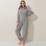 Cozy Women's Hooded Fleece Onesie Pajamas