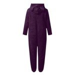 Cozy Purple Sherpa Jumpsuit for Women