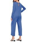 Navy Blue Casual Loose Leg Jumpsuit for Women