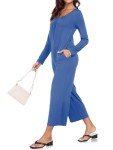 Navy Blue Casual Loose Leg Jumpsuit for Women
