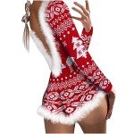 Auwer Women's Christmas Long Sleeve Romper Pajamas