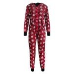 Red Buffalo Plaid Christmas Pajamas Jumpsuit, X-Large