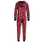 Red Buffalo Plaid Christmas Pajamas Jumpsuit, X-Large