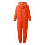 Cozy Orange Halloween Hooded Onesie for Women