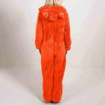 Cozy Orange Halloween Hooded Onesie for Women