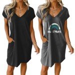 Ekouaer Women's Soft V-Neck Nightgowns with Pockets