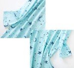 Aqua Star Cartoon Print Long Sleeve Nightgown