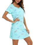 Cotton Butterfly Nightgown for Women, Short Sleeves