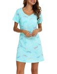 Cotton Butterfly Nightgown for Women, Short Sleeves