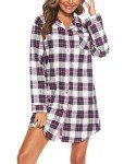 Cozy Flannel Print Nightshirt for Women