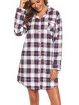 Cozy Flannel Print Nightshirt for Women