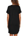 Ekouaer Women's V-Neck Short Sleeve Nightshirt