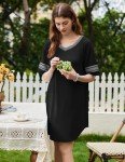Ekouaer Women’s V-Neck Short Sleeve Nightgowns - 2 Pack