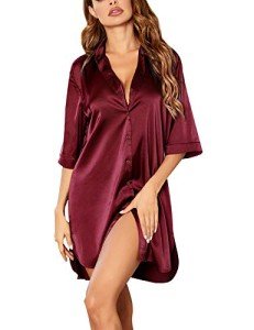 Ekouaer Plus Size Silk Nightgown for Women