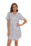 Plus Size Short Sleeve Cotton Nightshirt for Women