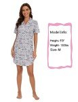 Plus Size Short Sleeve Cotton Nightshirt for Women
