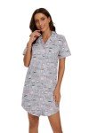 Plus Size Short Sleeve Cotton Nightshirt for Women