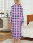 Plaid Long Sleeve Flannel Nightgown for Women