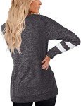 Famulily Crewneck Sweatshirt Women Colorblock Oversized Long Sleeve Pullover T-Shirts Jumper(Dark Gray,L)