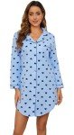 Cozy Blue Plaid Flannel Sleepshirt for Women