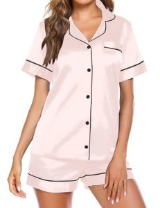 Ekouaer Satin Two-Piece Women's Pajama Set