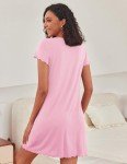 Ekouaer Women's Soft Ruffle Nightgown in Misty Rose