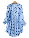 Cozy Blue Plaid Flannel Sleepshirt for Women