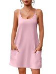 Ekouaer Women's Sleeveless Chemise Nightgown with Pockets