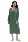 Cozy Olive Bamboo Viscose Nightshirt for Women