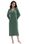 Cozy Olive Bamboo Viscose Nightshirt for Women