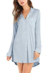 Cherrydew Long Sleeve Comfy Pajama Sleep Shirt