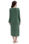 Cozy Olive Bamboo Viscose Nightshirt for Women