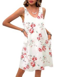 Ekouaer Women's Sleeveless V-Neck Nightgown