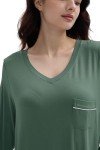 Cozy Olive Bamboo Viscose Nightshirt for Women