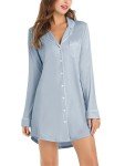 Cherrydew Long Sleeve Comfy Pajama Sleep Shirt