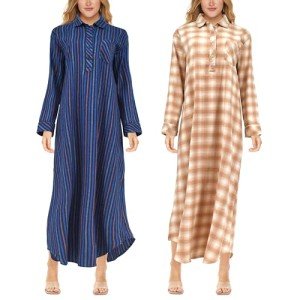 Plaid Flannel Sleep Shirt - 2 Pack Set
