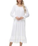 Vintage Lace Nightgown for Women - White, XXX-Large