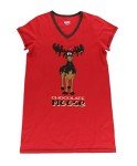 Funny V-Neck Women's Nightgown with Moose Design
