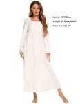 YARISNEY Women's Vintage Square Neck Nightgown