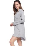 Amorbella Women's Plus Size Button-Up Sleep Shirt