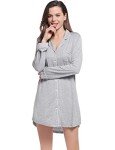 Amorbella Women's Plus Size Button-Up Sleep Shirt