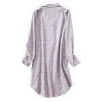 Shymay Women's Grey Flannel Long Sleeve Nightgown