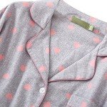 Shymay Women's Grey Flannel Long Sleeve Nightgown