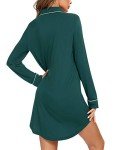 Green V-Neck Long Sleeve Women’s Nightshirt XXL
