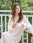 Vintage Victorian Pink Loungewear Nightgown for Women