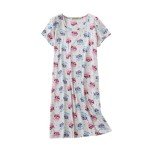 Women's Casual Cotton Printed Short Sleeve Nightgown
