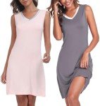 ColorfulLeaf Women's Bamboo Sleeveless Nightgown Set